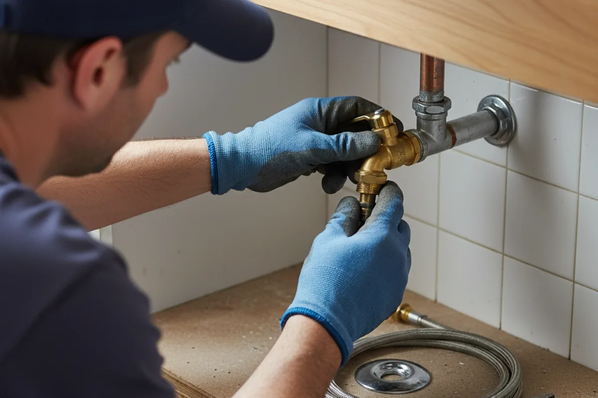 Shutoff valve and fitting work during Emergency Plumbing in Columbus